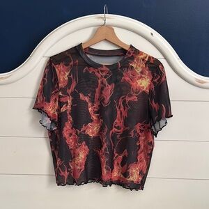 Black and Flames Graphic Tee
